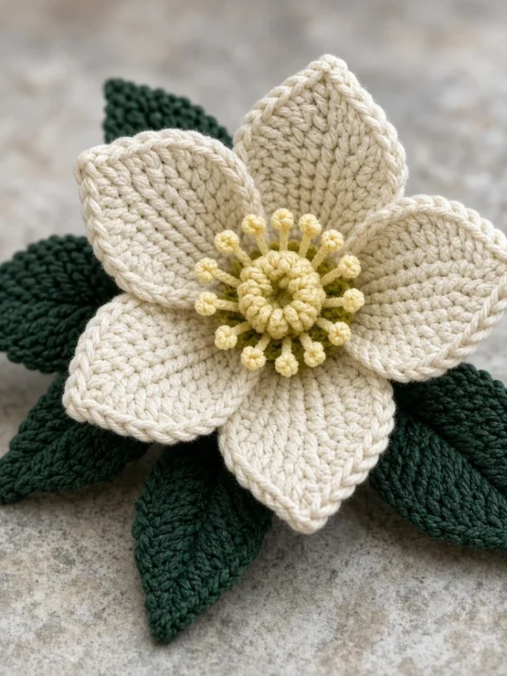 Christrose häkeln – kostenlose Anleitung